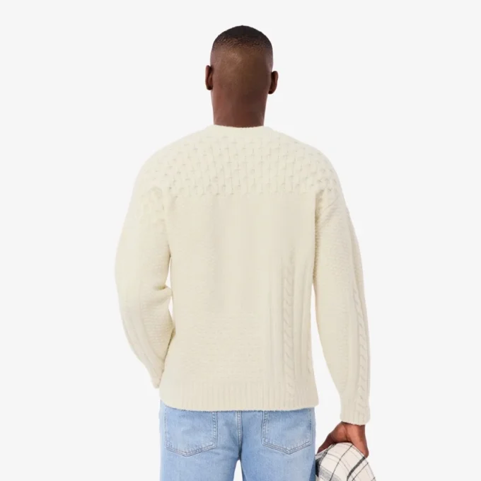 Jersey de lana de corte holgado con efecto patchwork para hombre