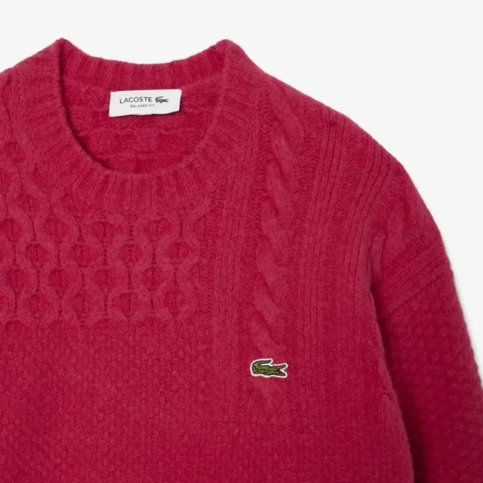 Jersey de lana de corte holgado con efecto patchwork para hombre