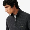 Jersey de lana de cuello alto con cremallera para hombre