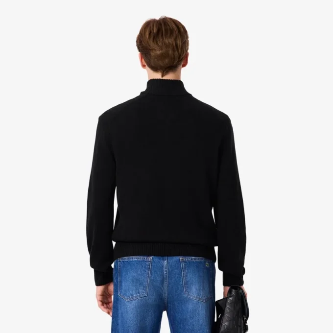 Jersey de lana de cuello alto con cremallera para hombre