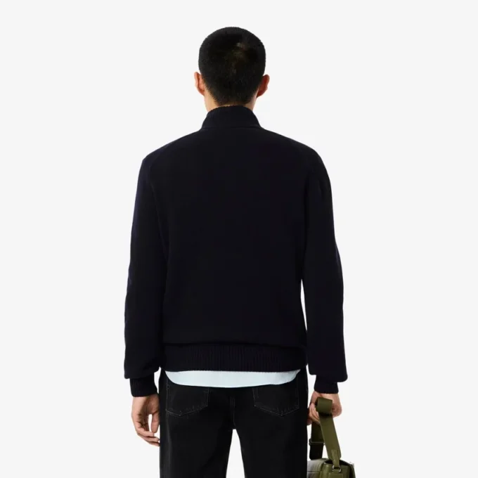 Jersey de lana de cuello alto con cremallera para hombre