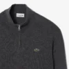 Jersey de lana de cuello alto con cremallera para hombre