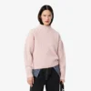 Jersey de lana de cuello alto con efecto patchwork para mujer