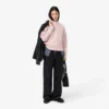 Jersey de lana de cuello alto con efecto patchwork para mujer