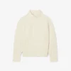 Jersey de lana de cuello alto con efecto patchwork para mujer