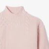 Jersey de lana de cuello alto con efecto patchwork para mujer