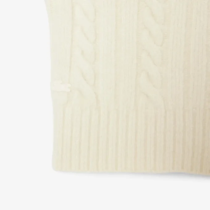 Jersey de lana de cuello alto con efecto patchwork para mujer