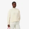 Jersey de lana de cuello alto con efecto patchwork para mujer