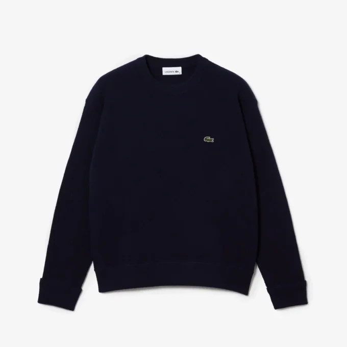 Jersey de lana de punto musgo de corte holgado para mujer