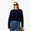 Jersey de lana de punto musgo de corte holgado para mujer