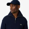 Jersey de lana gruesa con media cremallera para hombre