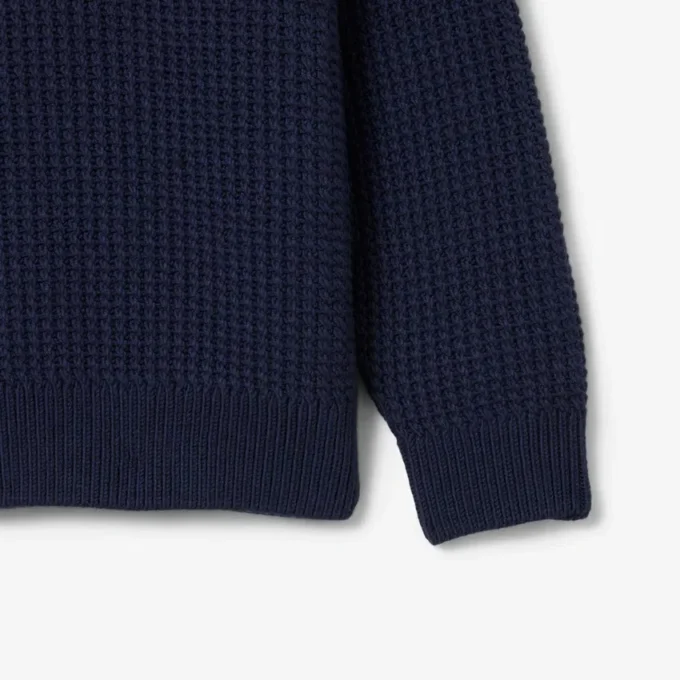 Jersey de lana gruesa con media cremallera para hombre