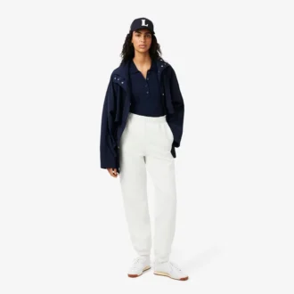 Jersey de lana merina con cuello polo y punto elástico 3D