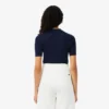 Jersey de lana merina con cuello polo y punto elástico 3D