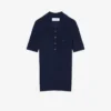 Jersey de lana merina con cuello polo y punto elástico 3D