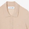 Jersey de lana merina con cuello polo y punto elástico 3D