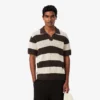 Jersey de manga corta con cuello polo a rayas