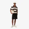 Jersey de manga corta con cuello polo a rayas