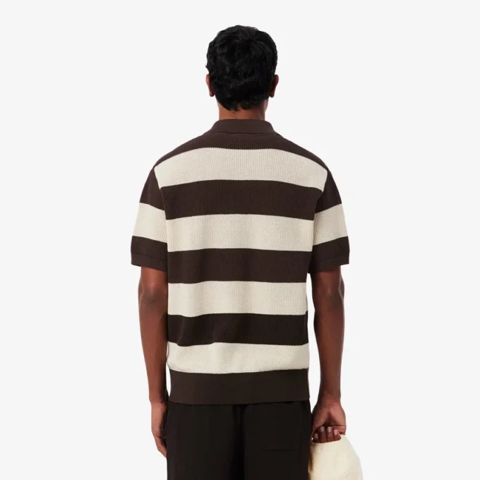 Jersey de manga corta con cuello polo a rayas