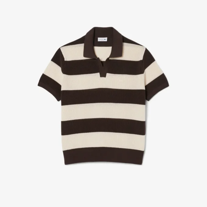 Jersey de manga corta con cuello polo a rayas
