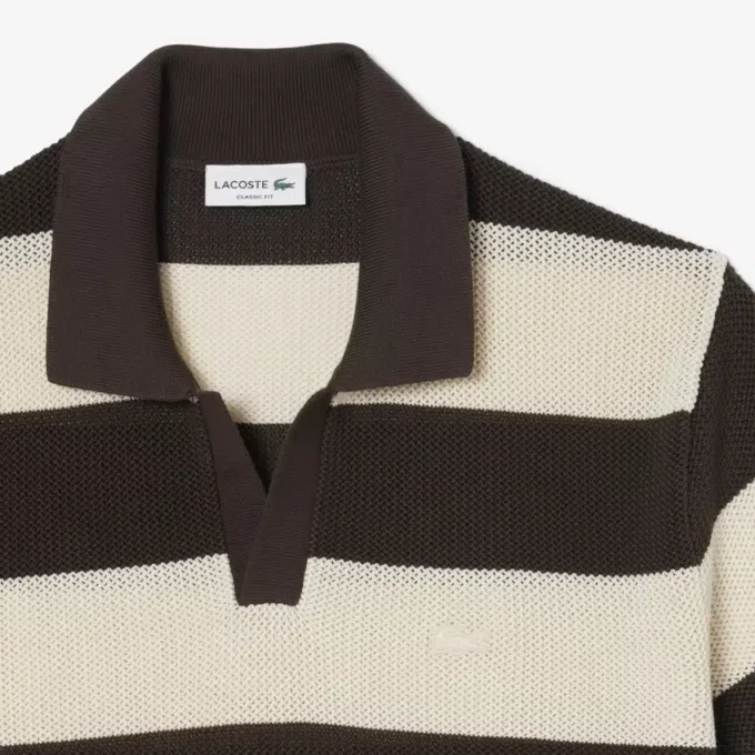 Jersey de manga corta con cuello polo a rayas