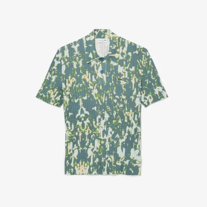 Jersey de manga corta con cuello polo y estampado gráfico para hombre