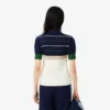 Jersey de mujer con cuello polo a rayas, fabricado en Francia