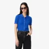 Jersey de mujer con cuello polo y punto acanalado