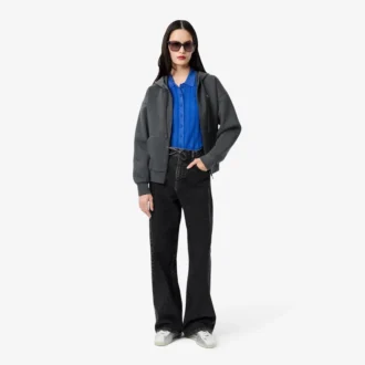 Jersey de mujer con cuello polo y punto acanalado