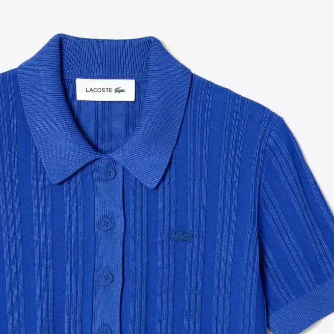 Jersey de mujer con cuello polo y punto acanalado