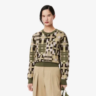 Jersey de mujer de cuello redondo con estampado gráfico