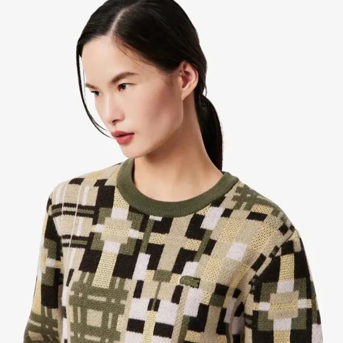 Jersey de mujer de cuello redondo con estampado gráfico