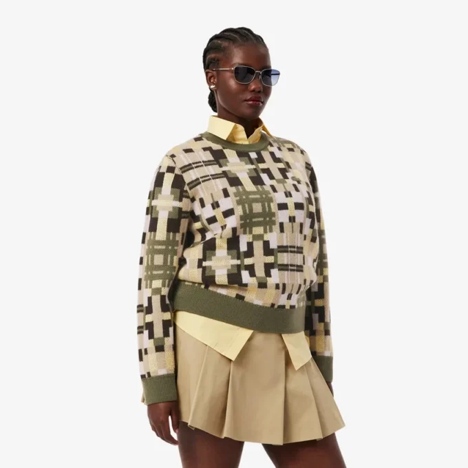 Jersey de mujer de cuello redondo con estampado gráfico