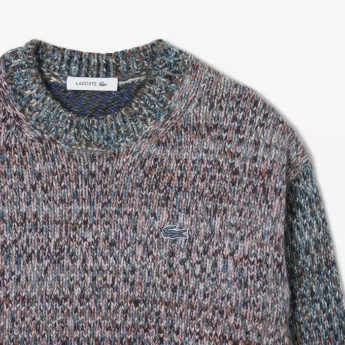 Jersey de mujer de mezcla de lana con cuello alto y punto trenzado