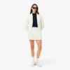 Jersey de mujer de punto acanalado de lana merina con cuello alto