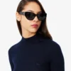 Jersey de mujer de punto acanalado de lana merina con cuello alto