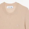 Jersey de mujer de punto acanalado de lana merino de manga corta