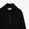 Jersey de punto acanalado 3D de cuello alto para mujer