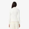 Jersey de punto acanalado 3D de cuello alto para mujer