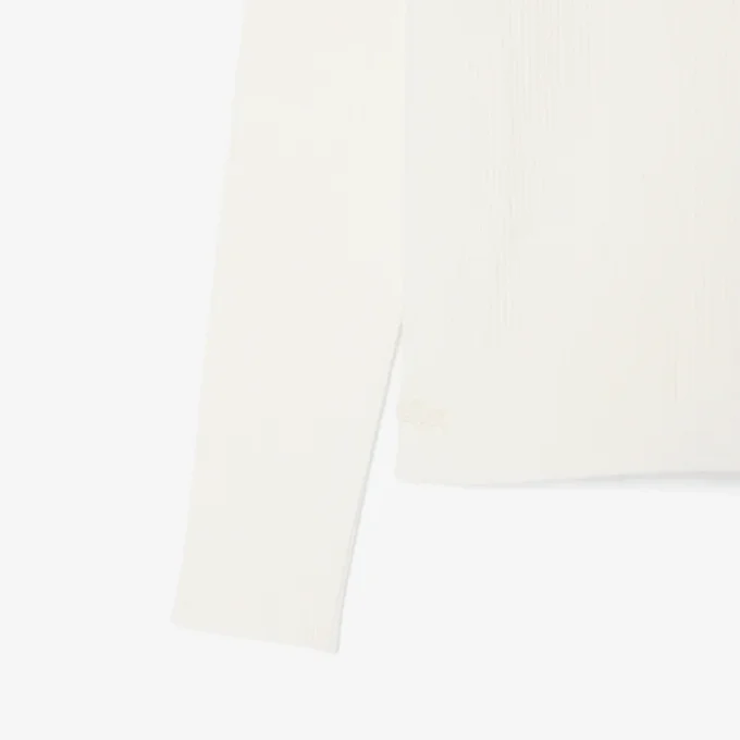 Jersey de punto acanalado 3D de cuello alto para mujer
