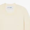 Jersey de punto acanalado de lana merina de manga corta para mujer