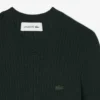 Jersey de punto acanalado de lana merina de manga corta para mujer