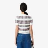 Jersey de punto acanalado de manga corta para mujer
