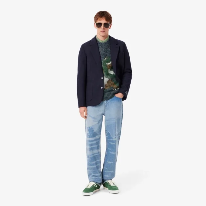 Jersey de punto con cocodrilo en intarsia para hombre