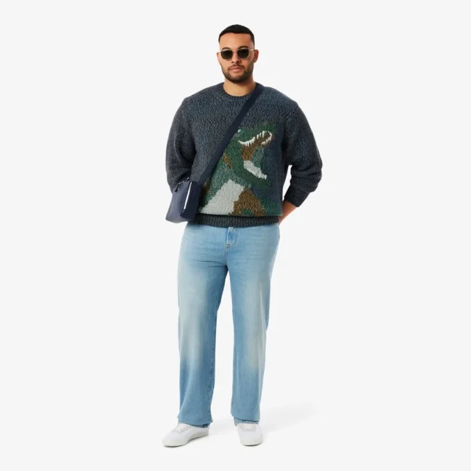 Jersey de punto con cocodrilo en intarsia para hombre