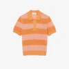 Jersey de punto de malla a rayas con cuello polo