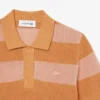 Jersey de punto de malla a rayas con cuello polo