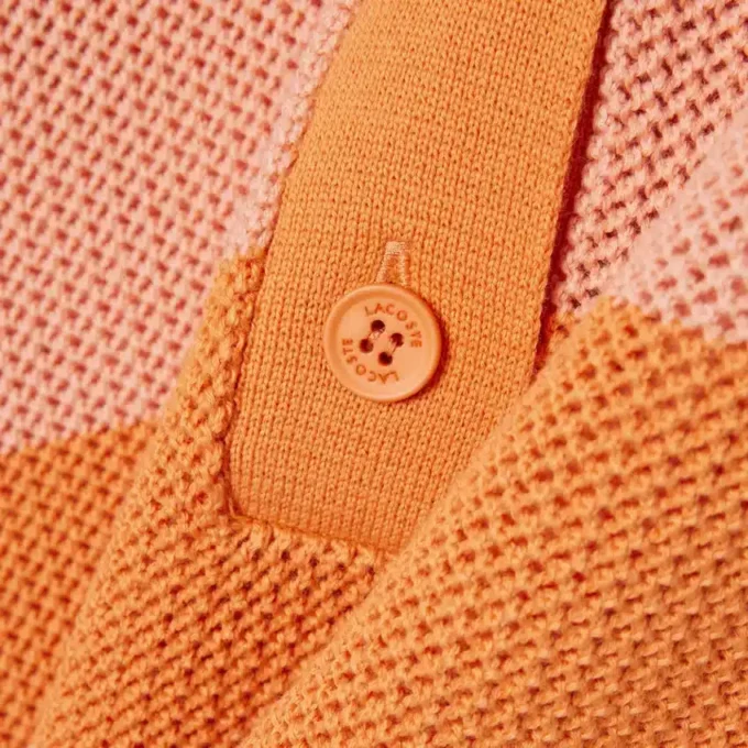 Jersey de punto de malla a rayas con cuello polo