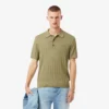 Jersey de punto elástico con cuello polo para hombre