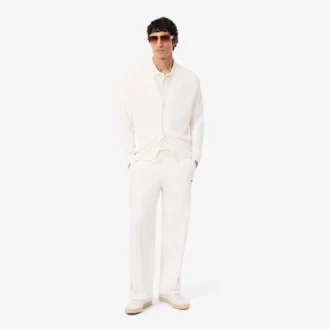 Jersey de punto elástico con cuello polo para hombre
